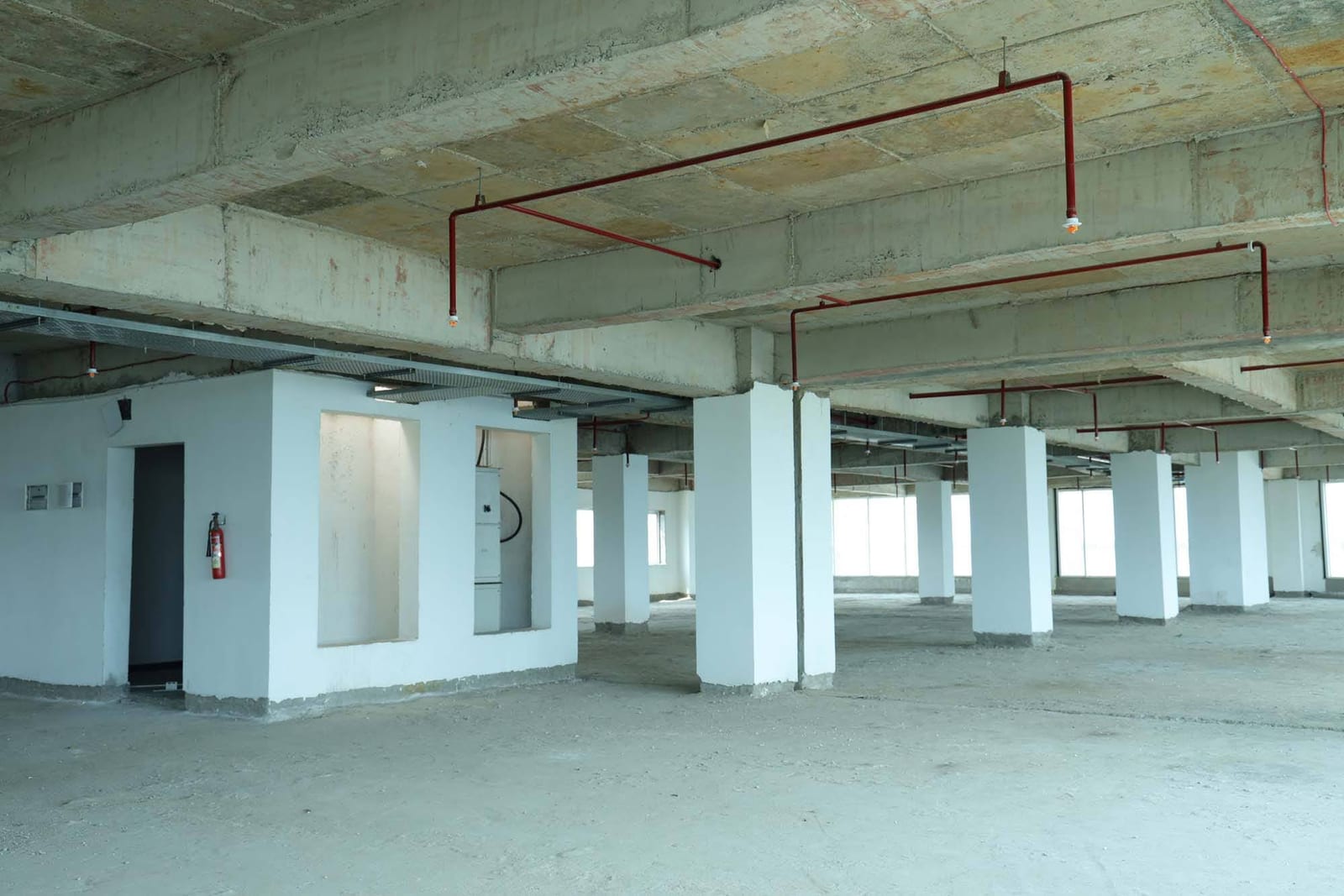 Floor layout showing structural column grid