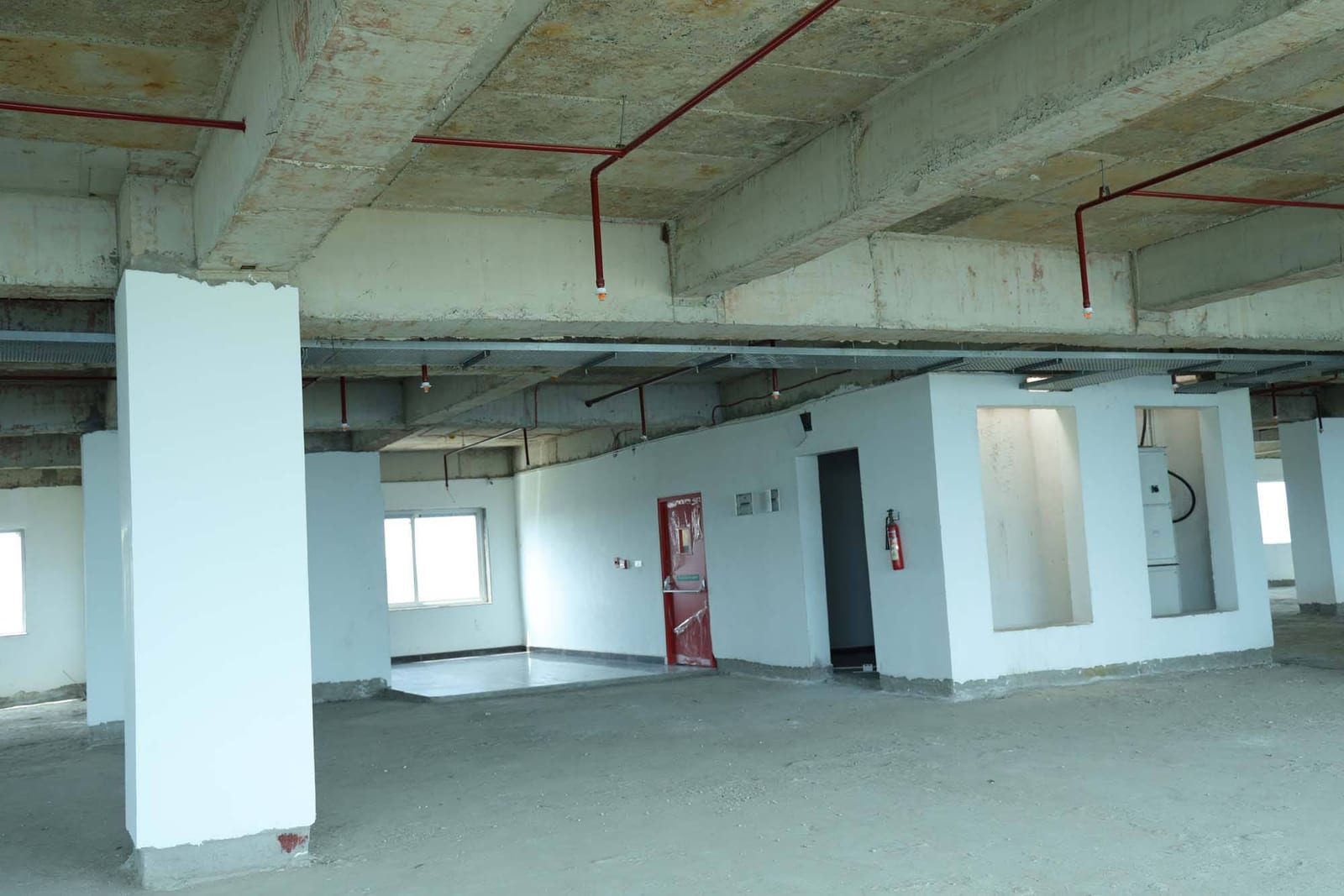 Fire safety systems pre-installed on floor