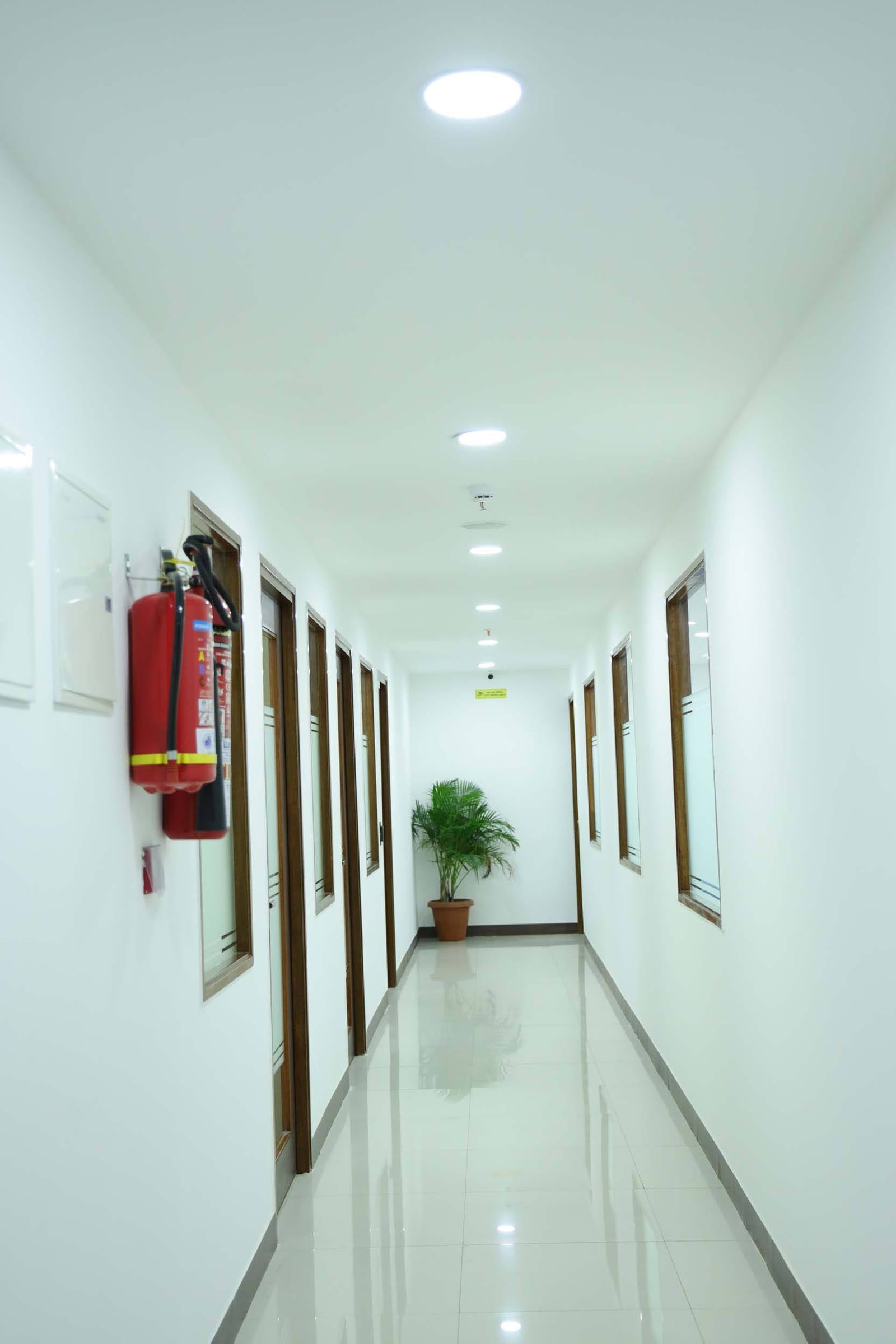Well-maintained office corridor
